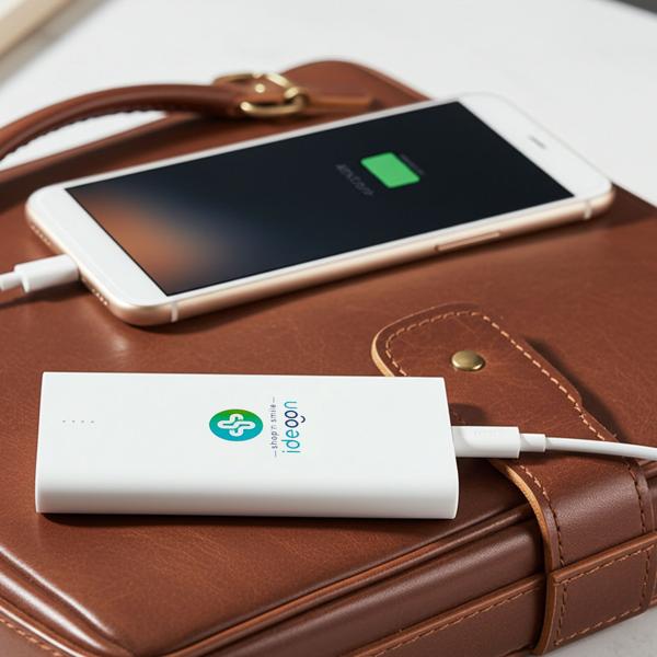 Kompakte Powerbank USB-C (4.000mAh) – Ultra-Slim Powerbank mit fest integriertem Kabel & Lightning Adapter – Mobiler Akku-Boost