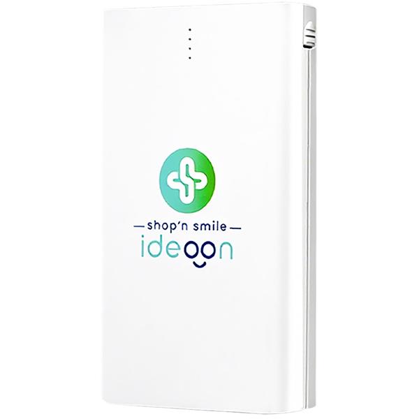 Kompakte Powerbank USB-C (4.000mAh) – Ultra-Slim Powerbank mit fest integriertem Kabel & Lightning Adapter – Mobiler Akku-Boost