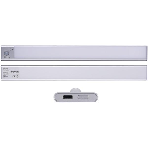 4er-Set Flache Akku LED-Lichtleiste, 40cm mit Bewegungssensor, 120 LEDs: Kabellos, hell & energiesparend – Perfekt für Schrank, Flur & Küche