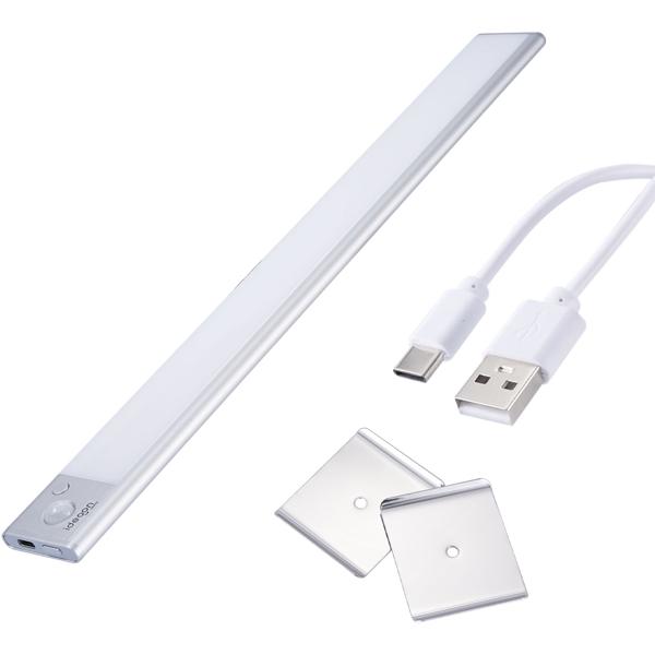 4er-Set Flache Akku LED-Lichtleiste, 40cm mit Bewegungssensor, 120 LEDs: Kabellos, hell & energiesparend – Perfekt für Schrank, Flur & Küche