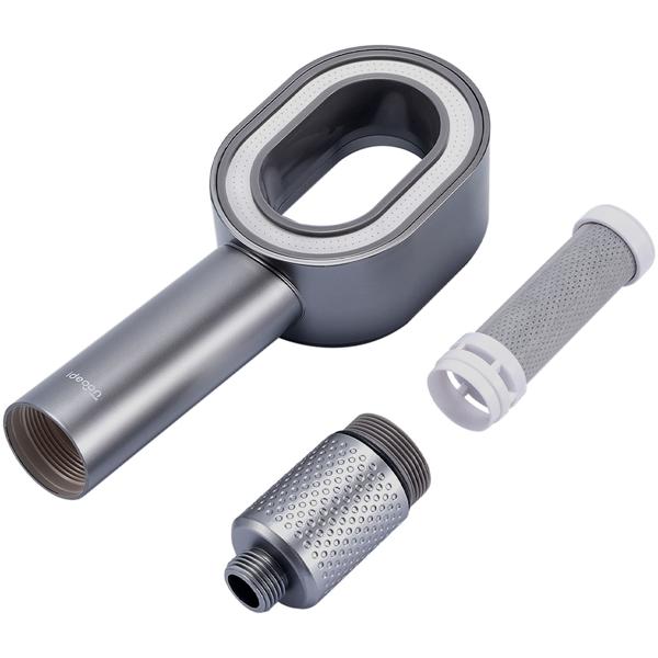 Hochwertiger 3-in-1 Duschkopf mit Bürste, Schwamm und Wasserspar Funktion - 2 x Premium-Wasserfilter - Wellness Brause für Ihr Spa-Erlebnis