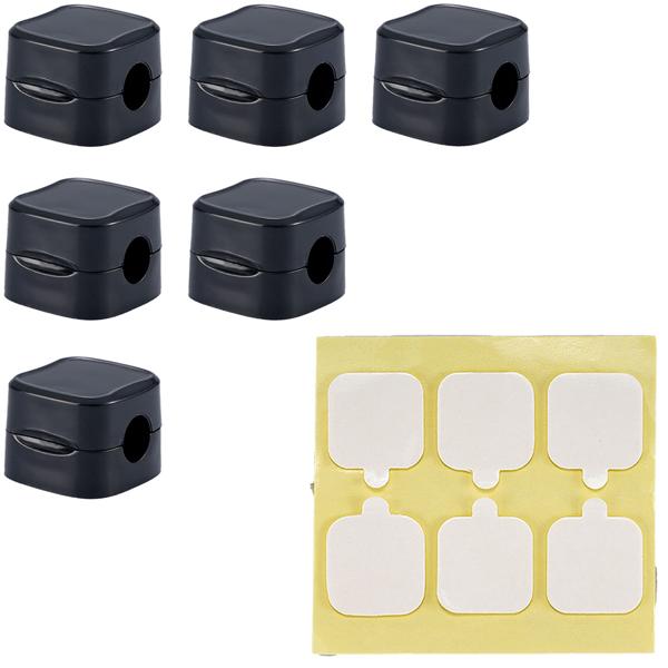 Kabelorganizer (6er-Set) mit Magnetclip – Schreibtisch-Kabelhalter, selbstklebend & flexibel – Für Zuhause & Büro, schwarz