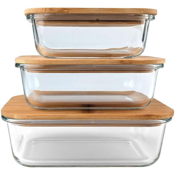 Hochwertige Vorratsdosen mit Deckel, rechteckig, Glas/Bambus, 3 Grössen: Vorratsgläser für Aromaschutz & eine stilvolle Ordnung