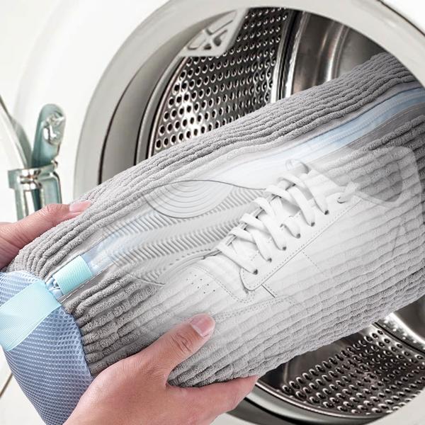 Schuhwaschbeutel für Sneaker & Sportschuhe – Waschbeutel mit Reissverschluss, Mikro-Textil-Fasern für 360° Reinigungseffekt & Schutz
