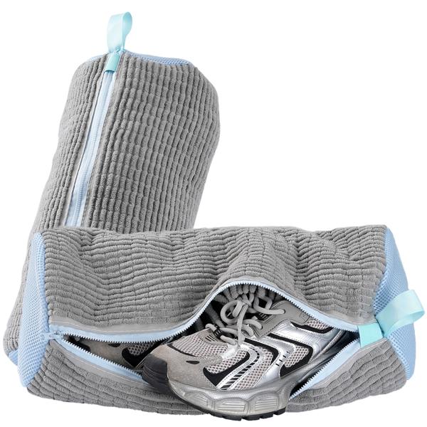 2 Sacs Lavage Chaussures Machine – Nettoyage 360° Avec Microfibre, Fermeture éclair Cachée, Protège Machine Et Chaussures | Pour Baskets, Tennis, Chaussures De Sport (taille 40x18 Cm)