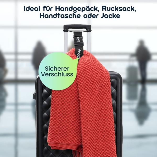 Zusatzgepäck-Gurt (2er-Set) für Koffer – Elastischer Gurt für Handgepäck, Rucksack & Reisetaschen – Sicherer Ringverschluss
