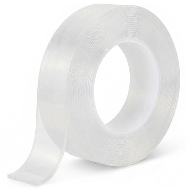 Doppelseitiges Nano-Klebeband Transparent (5m x 30mm): Starke 110g/cm² Haltekraft, Wiederverwendbar, spurlos ablösbar