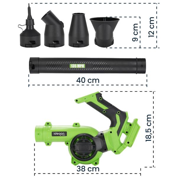 Souffleur de feuilles sans fil 20 V, 1,3 kg – nettoyage rapide et sans effort du jardin – parfait pour maison, jardin, terrasse