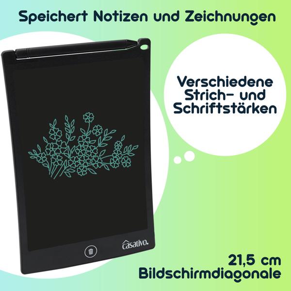 Elektronische LCD-Schreibtafel mit Eingabe-Stift, 100.000 Löschvorgänge, 8,5" / 21,5 cm