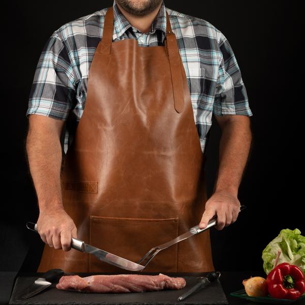 Tablier en cuir de buffle véritable, spécial barbecue, 70 x 90 cm Tablier en cuir de buffle véritable, spécial barbecue, 70 x 90 cm