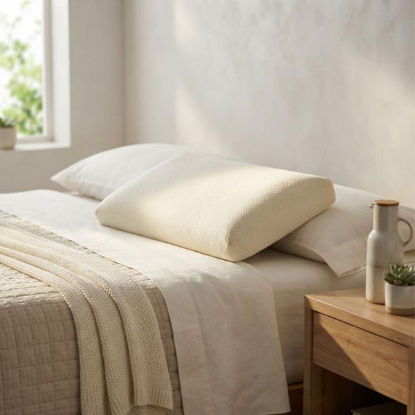 Memory Foam Kissen mit Doppelwelle - Optimaler Nacken- & Rückenhalt - 70x40x11cm - Abnehmbarer, waschbarer Bezug - Made in Italy - Für Allergiker