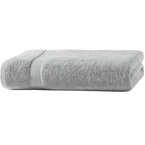 Serviette de bain luxueuse 100 x 150 cm – 100% coton – toute douce, très absorbante & à séchage rapide – design élégant avec 2 bordures argent