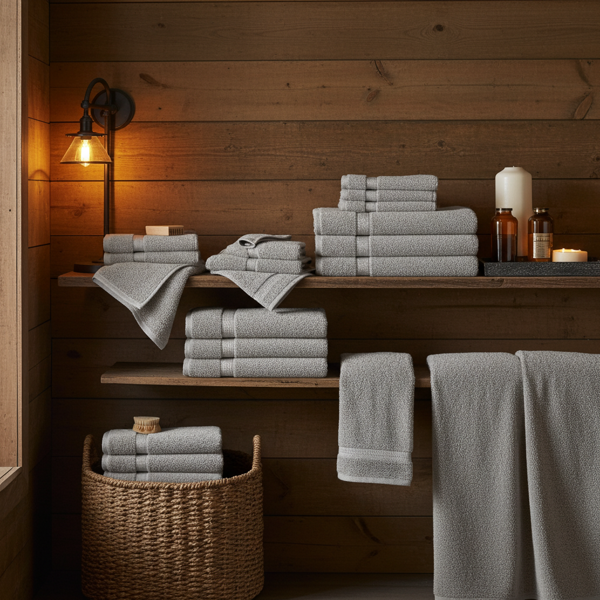 Handtuchset 24-teilig - 8x Gäste-, 8x Hand-, 8x Badetücher - 100% Baumwolle - Silber - Kuschelweich, saugstark & schnelltrocknend - 500g/m²