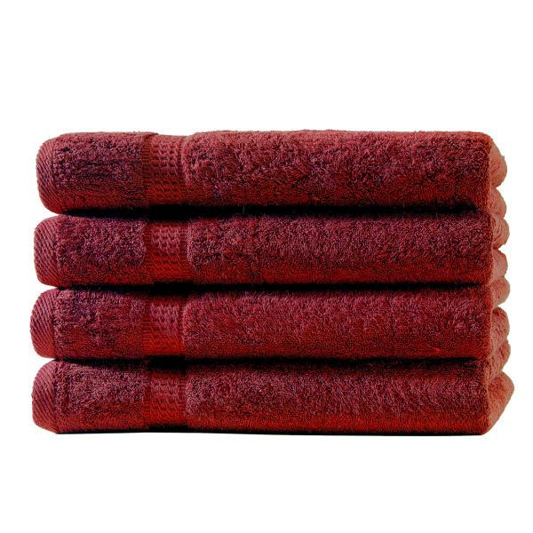 24-teiliges Handtuchset Bordeaux - Kuschelweiche 100% Baumwolle - Saugstark, schnelltrocknend - Inkl. 8 Gäste-, Hand- & Badetücher mit Bordüren, 500 g/m²