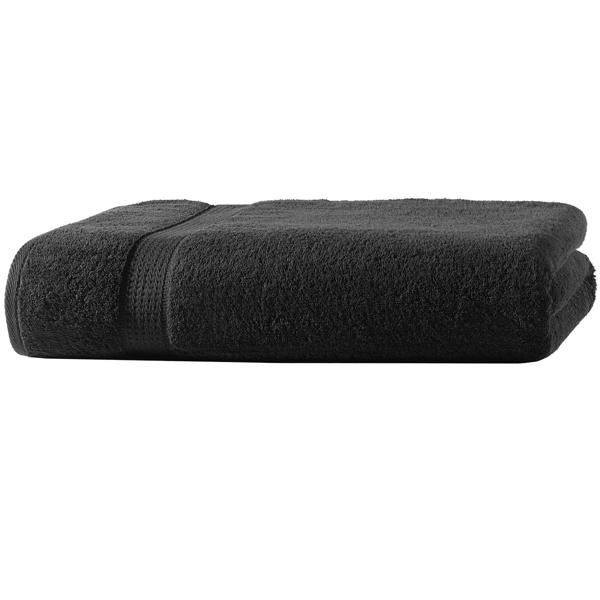 Serviette de bain luxueuse 100 x 150 cm – 100% coton – ultra douce, très absorbante et à séchage rapide – design élégant avec 2 bordures noires