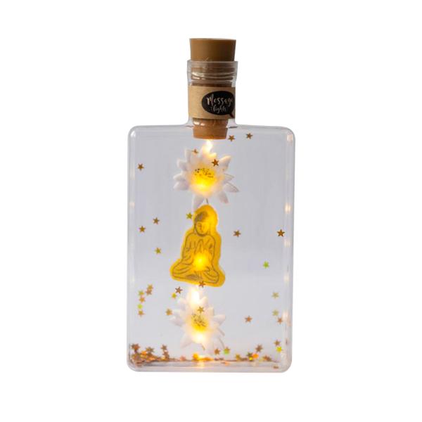 3er-Set Deko-Licht Buddha, Flasche aus PET mit Filzdekoration & je 6 LEDs, je 8 x 3 x 16cm 3er-Set Deko-Licht Buddha, Flasche aus PET mit Filzdekoration & je 6 LEDs, je 8 x 3 x 16cm