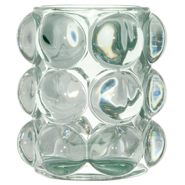 Windlicht Glas grobes Reliefmuster, Teelichthalter getöntes Glas, grau, 6,5 x 10 cm Windlicht Glas grobes Reliefmuster, Teelichthalter getöntes Glas, grau, 6,5 x 10 cm