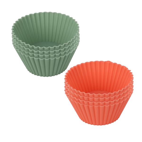 Stampi in silicone per cupcake, set di 8, riutilizzabili, stampi per cupcake