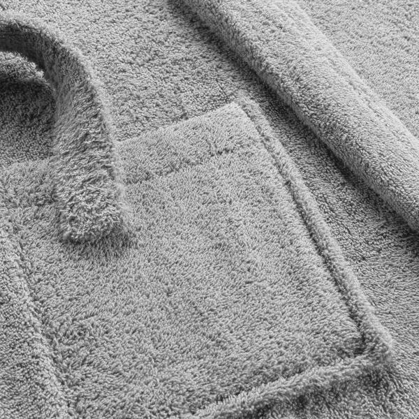 Bademantel Frottee - Saunamantel für Sie & Ihn, luxuriöse Baumwolle - grau, Einheitsgrösse mit verstellbarer Taille - weich, flauschig & saugstark