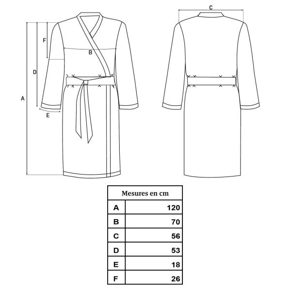 Peignoir de bain en éponge, peignoir de sauna pour elle & lui, gris, taille unique