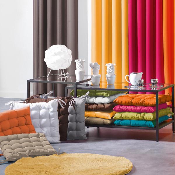 2er-Set Stuhlkissen gesteppt - Marineblau, 40x40cm - Polyester Sitzkissen mit Bändchen - Für Wohnzimmer & geschützten Aussenbereich