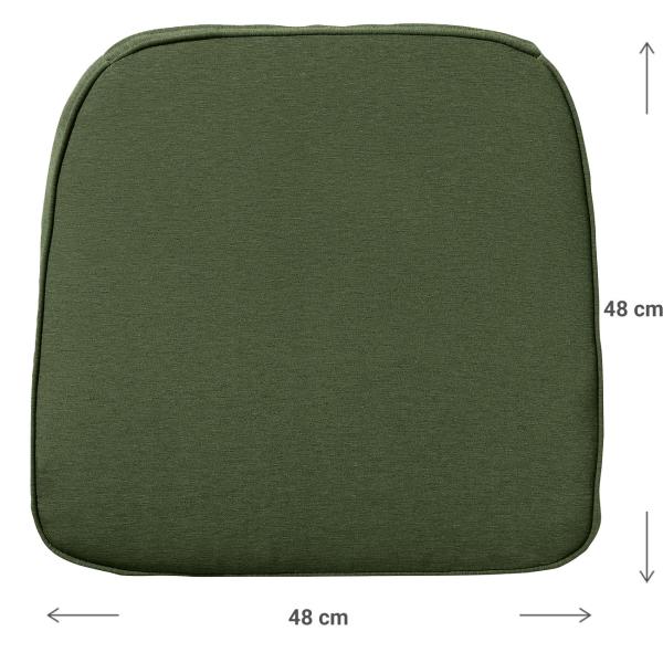 Cuscino per sedia da esterno, cuscino accogliente e confortevole, verde, 48 x 48 cm