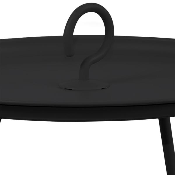 Beistelltisch aus Metall mit Tragehaken, anthrazit, Gartentisch 40 x 46 cm