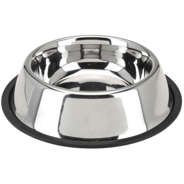 Gamelle pour chien en acier inoxydable, antidérapante, Ø 25,5 cm