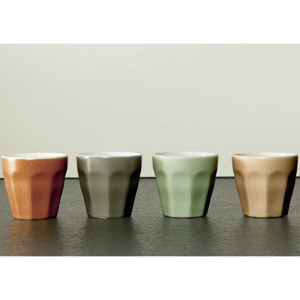 Lot de 4 tasses à espresso, 4 couleurs, porcelaine, 90 ml