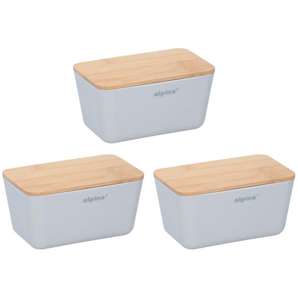 Stilvolles Vorratsdosen-Set (3x500ml): Weiss mit Bambusdeckel - Luftdicht für Kaffee, Zucker, Salz - Dekorative Küchenordnung