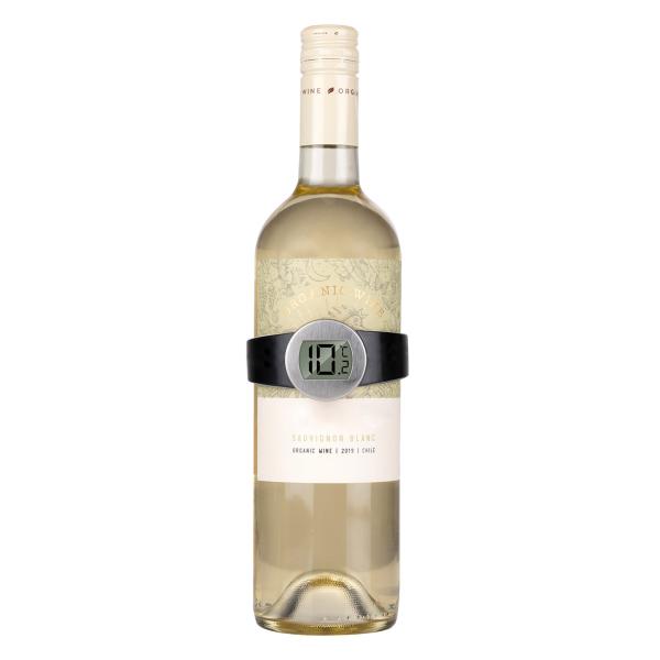 Termometro da vino in acciaio inox e gomma, termometro per bottiglie di vino, 7,7 x 7,5 x 3,8 cm
