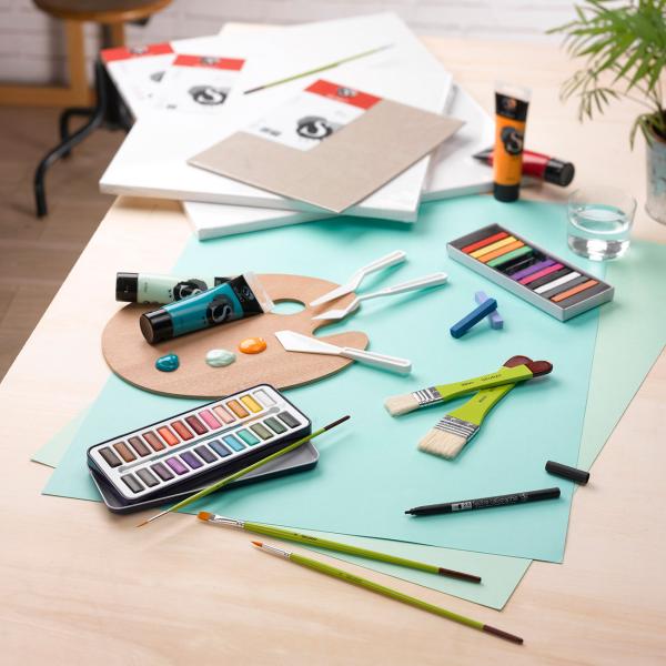 Carboncino in scatola, matite a carboncino in nero, bianco e marrone, 23,4 x 8,5 x 1,8 cm