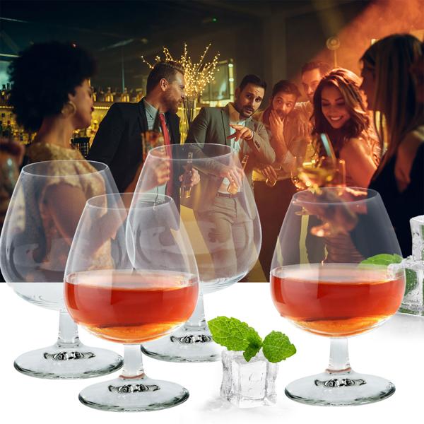 Set di 4 bicchieri da cognac, set di bicchieri da shot, 350 ml