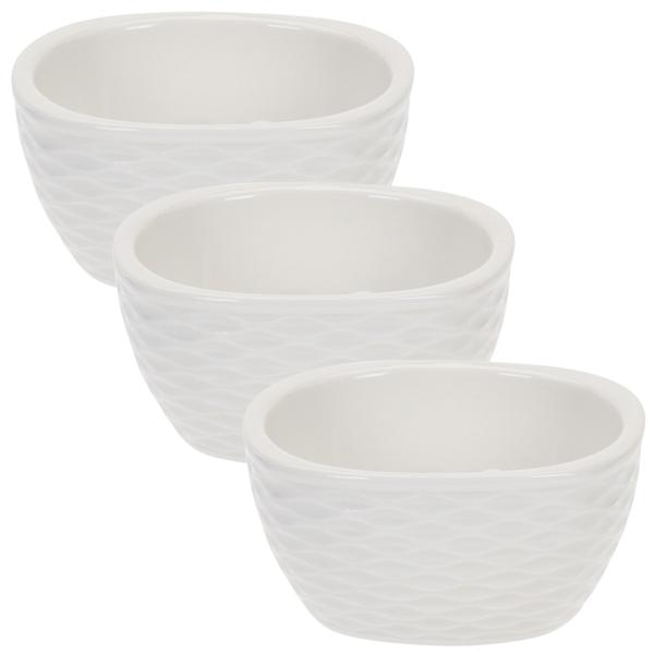 Serviert-Set, 3 Schalen, Porzellan, Ø 9,5 x H 4,5 cm