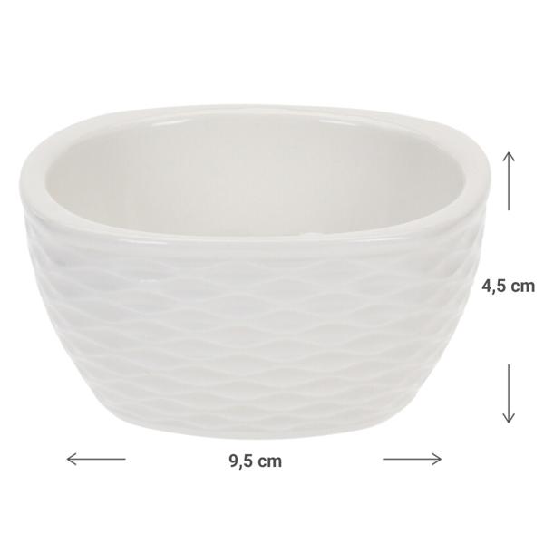 Serviert-Set, 3 Schalen, Porzellan, Ø 9,5 x H 4,5 cm