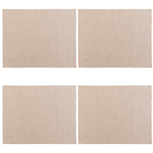 4er-Set Tischsets, 50% Jute, 28% Polyester, 22% Baumwolle, beige, 33 x 45 cm