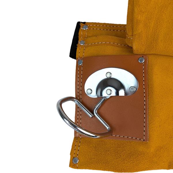 Cintura porta attrezzi in pelle robusta – Grembiule portattrezzi con borsa per chiodi, porta-martello & tasche porta attrezzi – Marrone – Per artigiani & progetti fai-da-te