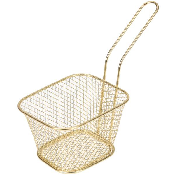 8er-Set Pommes Frites Korb, gold, Servierkorb, 10,5 x 8,5 x 7 cm