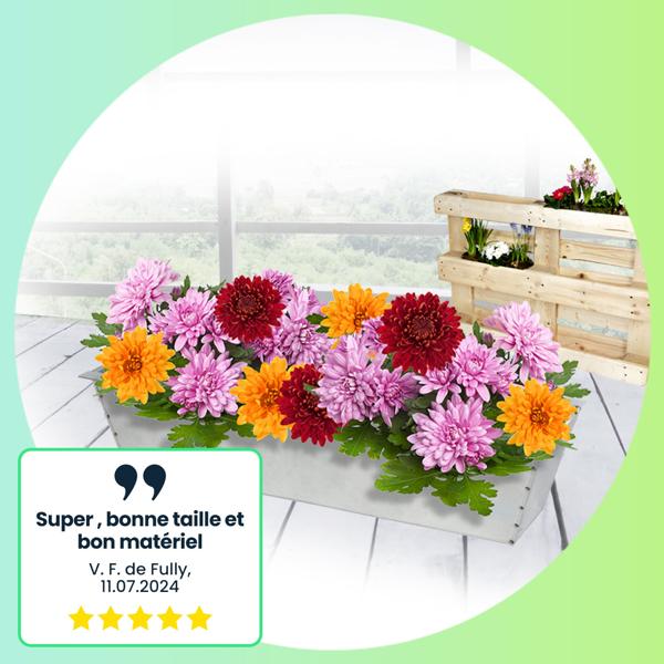 Jardinières (8) métal galvanisé pour palette Europe - Jardin vertical & brise-vue - Drainage, 38,5x13,5x8,5cm - Robustes, argentées