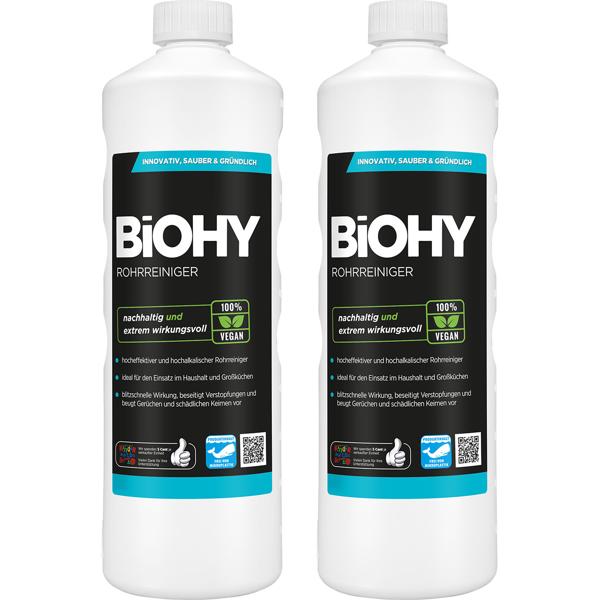 2er-Set Abflussreiniger für Küche/Bad - Löst Rohrverstopfungen, neutralisiert Gerüche - 100% vegan, nachhaltig, 2x 1 Liter - Made in Germany