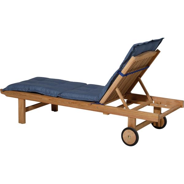 Lot de 2 coussins pour transat – Garnissage doux et confortable, cobalt, 200 x 65 cm – Protection UV, cordelettes & sangle – Pour jardin, balcon, chaise longue, bain de soleil