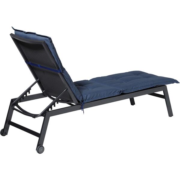 Lot de 2 coussins pour transat – Garnissage doux et confortable, cobalt, 200 x 65 cm – Protection UV, cordelettes & sangle – Pour jardin, balcon, chaise longue, bain de soleil