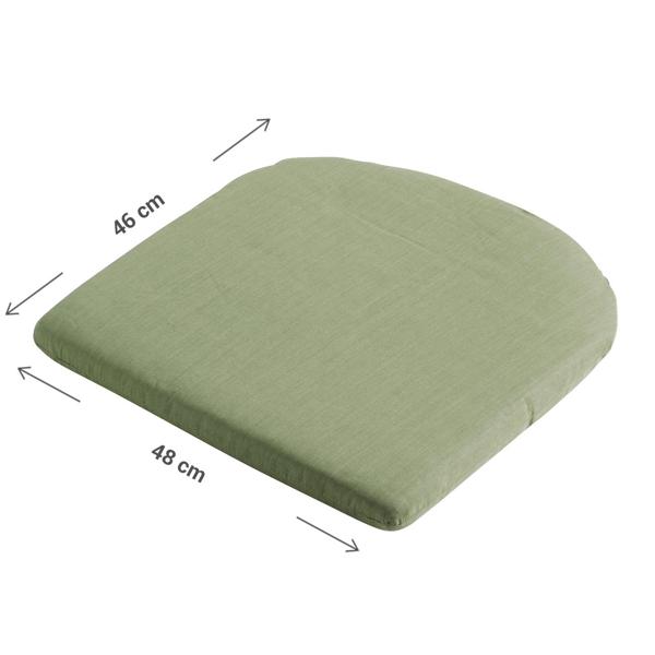 4er-Set Stuhlkissen 46x48 cm Grün - Bequeme Sitzkissen für Esszimmer & Gartenstühle - 4,5 cm Dicke - UV-Schutz - Mit Befestigungsbändern - SG-20 Füllung