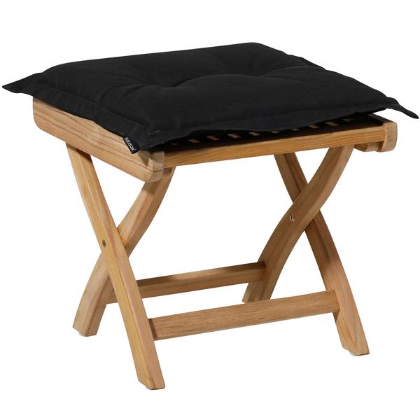 2er-Set Garten Sitzkissen 50x50 cm Schwarz - 7cm dicke Stuhlauflagen mit UV-Schutz - Bequeme SG-20 Füllung - Modernes Design ohne Bänder - Baumwoll-Mix