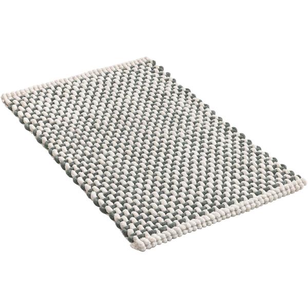 Tapis de bain 80x50 cm vert-blanc – tapis de douche doux en tissu chenille à effet maille – tapis de bain antidérapant avec part de coton
