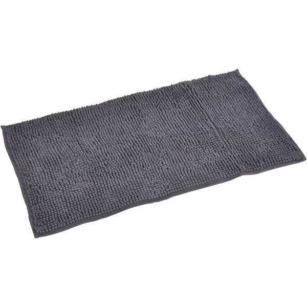 Tapis de salle de bains moelleux 75x45 cm anthracite – tapis de douche antidérapant avec texture douce en microfibre