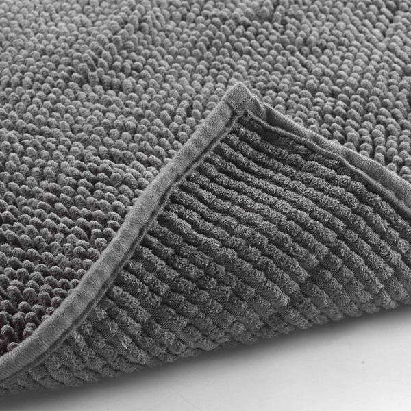 Tapis de salle de bains moelleux 75x45 cm anthracite – tapis de douche antidérapant avec texture douce en microfibre