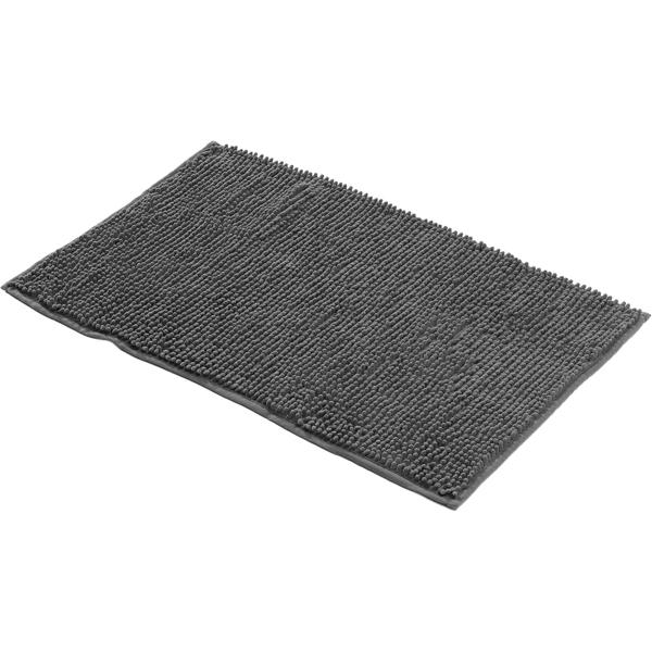Tapis de salle de bains moelleux 75x45 cm anthracite – tapis de douche antidérapant avec texture douce en microfibre