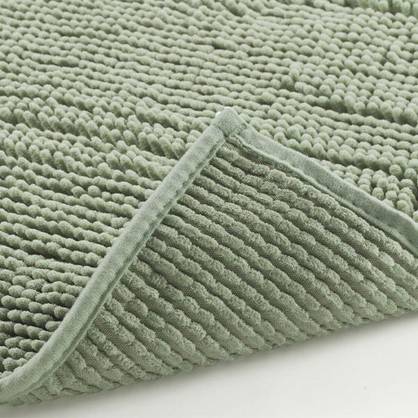 Tapis de salle de bains moelleux 75x45 cm vert – tapis de douche antidérapant avec douce structure en microfibre