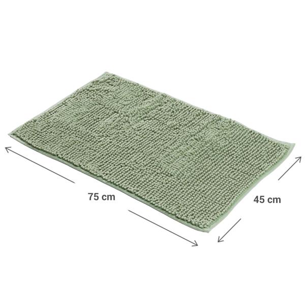 Tapis de salle de bains moelleux 75x45 cm vert – tapis de douche antidérapant avec douce structure en microfibre